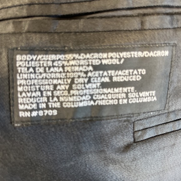 Stafford Houndstooth Check Blazer Mens 48R 2-Button Sport Coat Green Blue Jacket - Picture 6 of 10